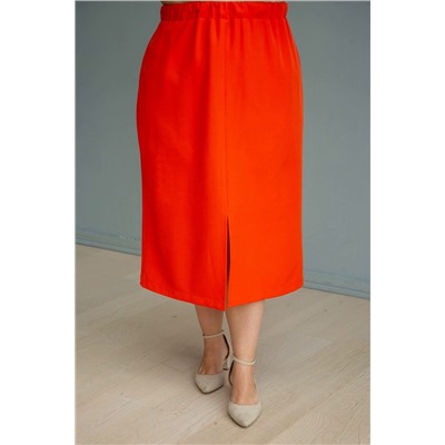 Оранжевая юбка с разрезом