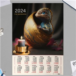 Календарь листовой А1 "Символ года - 2" 2024 год, 60х84 см