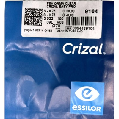 Линза Essilor FSV 1.56 Crizal Easy Pro