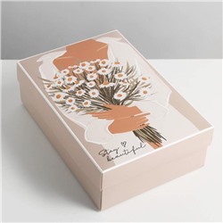 Коробка подарочная складная, упаковка, «Ромашки», 30 х 20 х 9 см