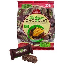 Конфеты мультизлаковые CO BARRE DE CHOKOLAT с темной глазурью, 200 г, пакет, БП-00001134