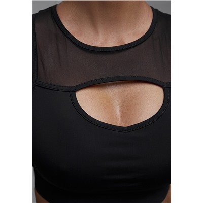 Топ black grid decolletage