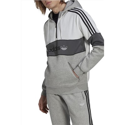 Sudadera con capucha Gris jaspeado y crudo