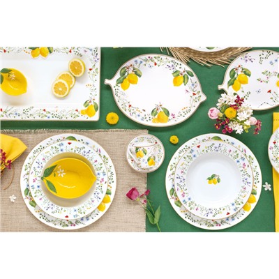 Тарелка суповая Цветы и лимоны, 21,5 см, 62843