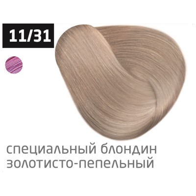 OLLIN color 11/31 специальный блондин золотисто-пепельный 100мл перманентная крем-краска для волос