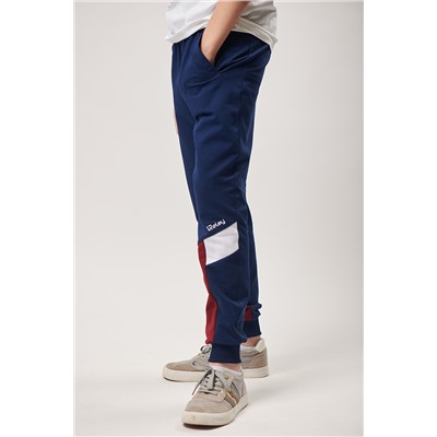 Спортивные брюки М-1105: Индиго / Бордо / Белый