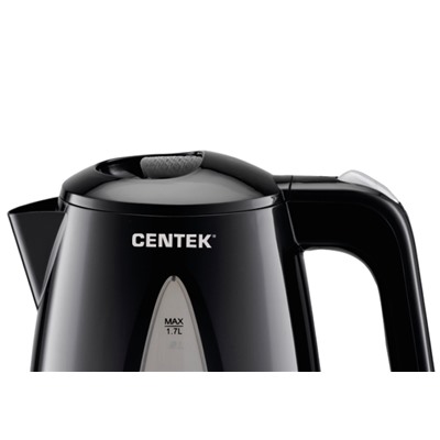 Чайник Centek CT-0048 <Black 1.8л> 2200Вт, текстурированная отделка, большое окно уровня воды
