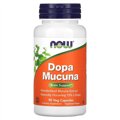 NOW Foods, Dopa Mucuna, 90растительных капсул