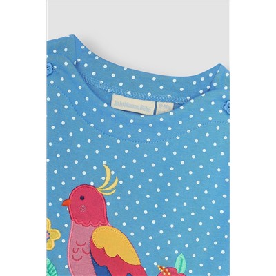 JoJo Maman Bébé Tropical Bird Appliqué T-Shirt