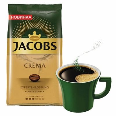 Кофе в зернах JACOBS "Crema" 1 кг, 8051592