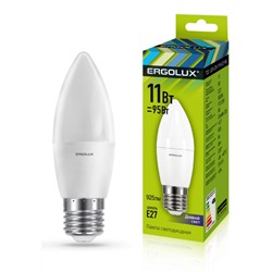 Нарушена упаковка!   Светодиодная лампа E27 11W 6500К (холодный) Ergolux LED-C35-11W-E27-6K (13623)