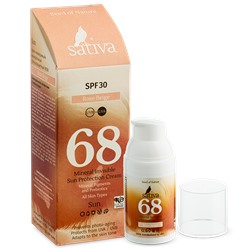 SATIVA №68R Крем минеральный солнцезащитный Rose Beige SPF30 30 мл