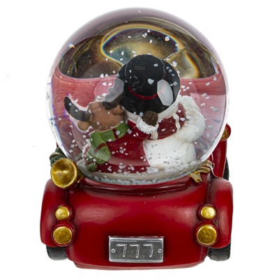 Фигурка декоративная в стекл. шаре "Снеговик и олень", D 7 см, L11 W7 H9 см