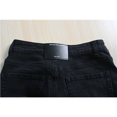 Женские свободные прямые джинсы с аббревиатурой на манжетах Alexander Wan*g