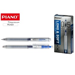 Ручка гелевая автомат. Piano "Long&Soft" (PG-023) синяя, 0.5мм, игольчатый стержень