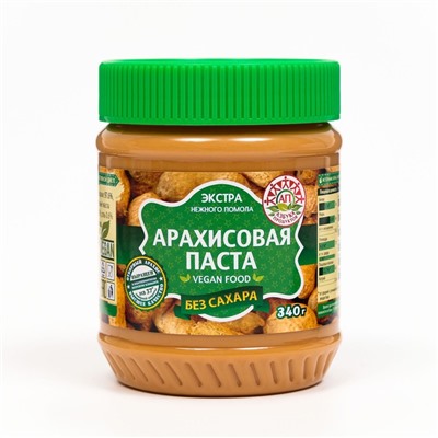 Арахисовая паста «Азбука продуктов» экстра, без сахара, 340 г