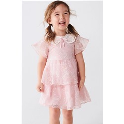 River Island Girls Pink Embellished Skater Dress