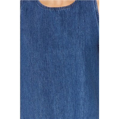 Темно-синее джинсовое платье со складками TWOSS23EL01942