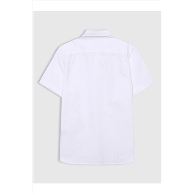Белая форменная оксфордская рубашка для мальчика 624692
