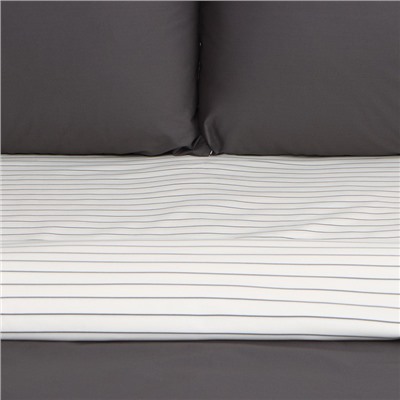 Постельное бельё Этель 2 сп Stripes: grey, 175х215см, 200х214см, 50х70см-2 шт, перкаль,114 г/м2