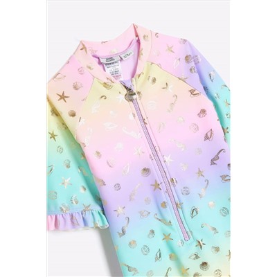 River Island Girls Rainbow Shell Rashsuit