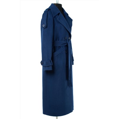 01-10909 Пальто женское демисезонное (пояс) Ворса синий