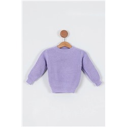 Гибкий сиреневый трикотажный свитер унисекс для малышей с круглым вырезом 3001-THESSALONIK-SWEATER