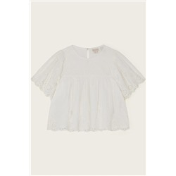 Monsoon White Broderie Blouse