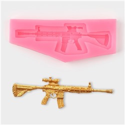 Молд «Пистолет - пулемёт», силикон, 13,2×5,3 см, цвет МИКС