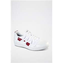 Zapatillas de piel Palmilla Blanco y burdeos