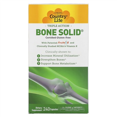 Country Life, Triple Action Bone Solid, 240капсул
