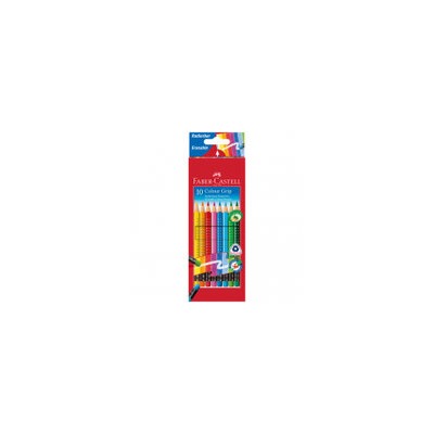 Карандаши цветные стираемые Faber-Castell "Grip", 10цв., заточен., картон, европодвес