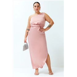 Розовое атласное тканое платье TBBSS24AH00113
