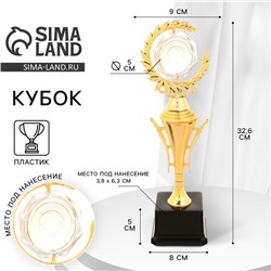 Кубок 177C, наградная фигура, золото, подставка пластик, 32,6 × 9 × 8 см.