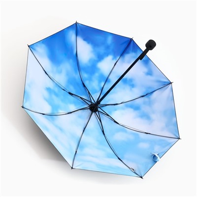Зонт-трость с внутренним принтом "Облака", 8 спиц