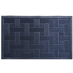 Коврик придверный SunStep Плетеный, резиновый, 45 x 75 см, черный
