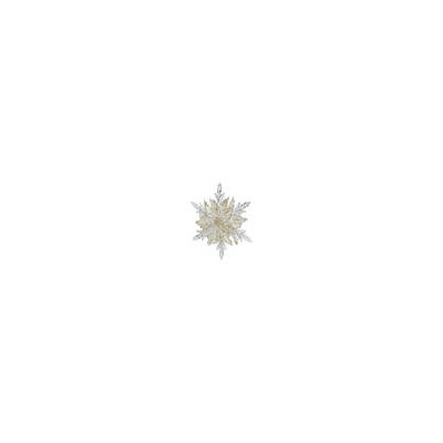 Снежинка 3D двусторонняя бело-золотая 10х3х12 см