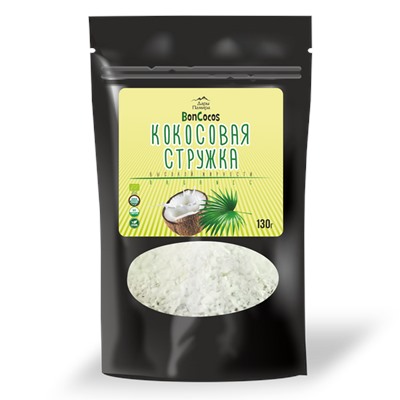 Стружка кокосовая высокой жирности (FINE)  BONCOCOS, Шри-Ланка, 130г.