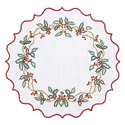 Набор из двух салфеток под приборы Festive wreath из коллекции New Year Essential, Ø38 см