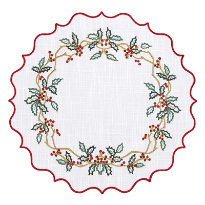 Набор из двух салфеток под приборы Festive wreath из коллекции New Year Essential, Ø38 см