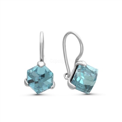 Серьги из серебра с кристаллами Swarovski родированные 925 пробы 0044с-202