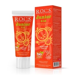 Зубная паста ROCS (РОКС) Junior. Фруктовая радуга (6-12 лет)