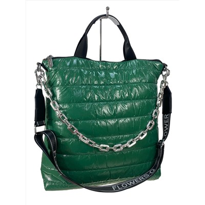 Cтильная женская сумка-шоппер из водооталкивающей ткани, цвет зеленый