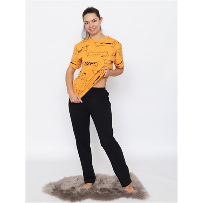 CSXW 50036-30 Пижама женская (футболка, брюки),охра
