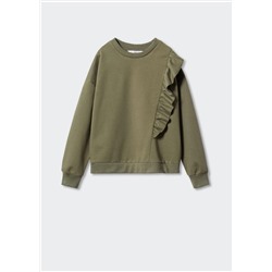 Sudadera algodón volante -  Niña | MANGO OUTLET España