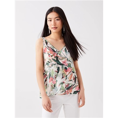 LC Waikiki Женская блузка с V-образным вырезом и цветочным принтом
