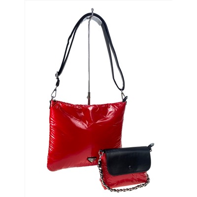 Cтильная женская сумка-шоппер из водооталкивающей ткани, цвет красный