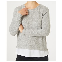 Pullover mit Bluseneinsatz Janina, Rundhalsausschnitt