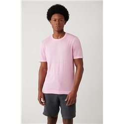 Розовая трикотажная футболка обычного кроя с круглым вырезом с градиентным принтом