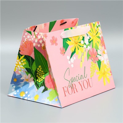 Пакет подарочный с широким дном, упаковка, «Special for you», 25 х 19 х 18 см